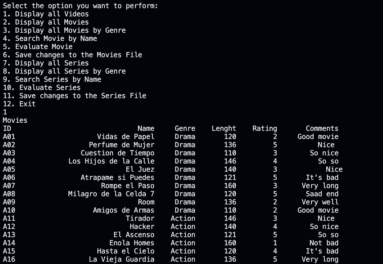 Film and Series Database Application