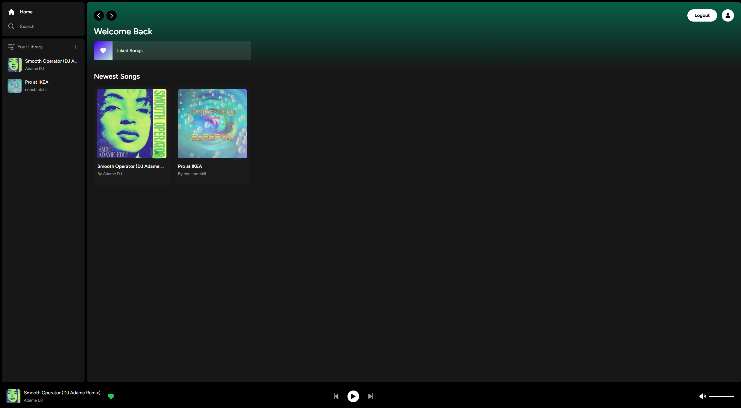 Music streaming platform project screenshot 1