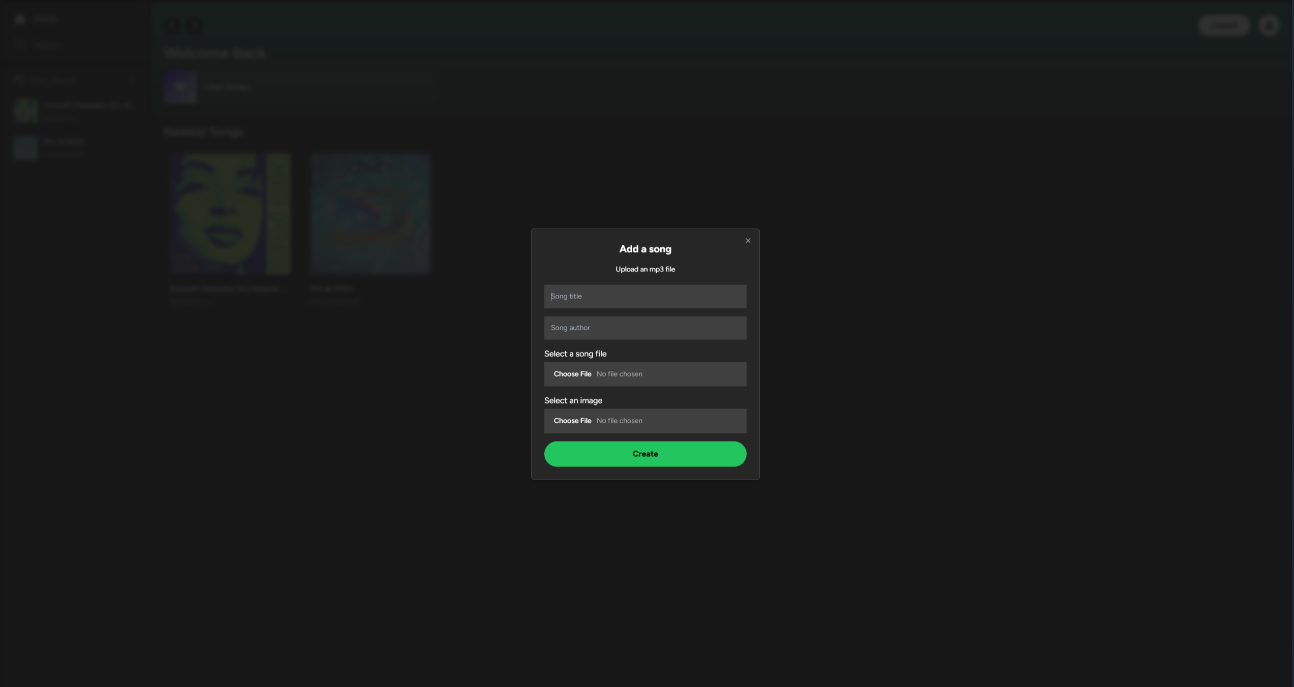 Music streaming platform project screenshot 3